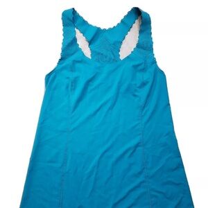 Lululemon Stretch Tank Sleeveless Teal Blue Perforated Reflective Stripe